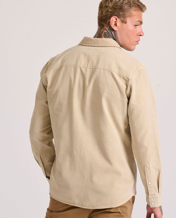 Relaxed garment dyed denim πουκάμισο