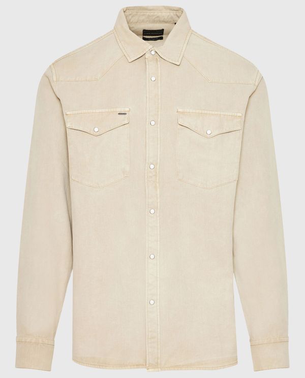 Relaxed garment dyed denim πουκάμισο