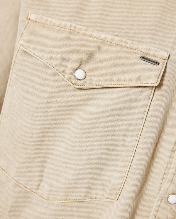 Relaxed garment dyed denim πουκάμισο