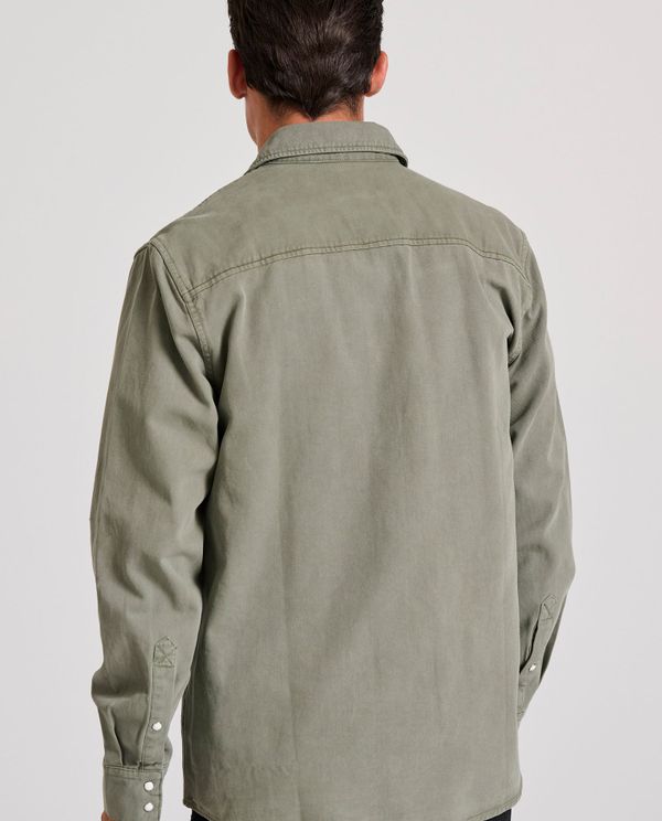 Relaxed garment dyed denim πουκάμισο