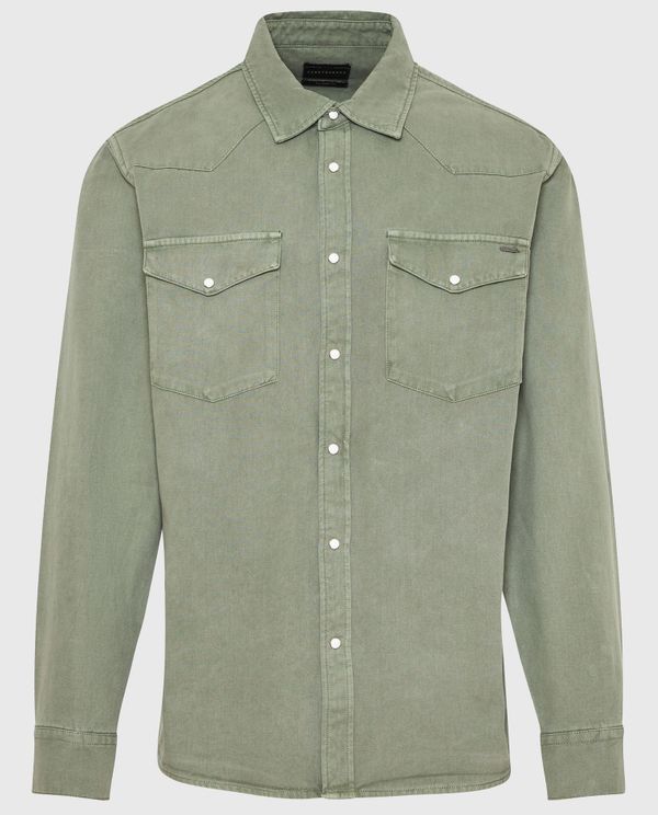 Relaxed garment dyed denim πουκάμισο