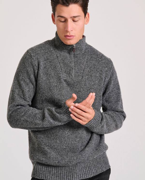 Ανδρικό half-zip πλεκτό πουλόβερ