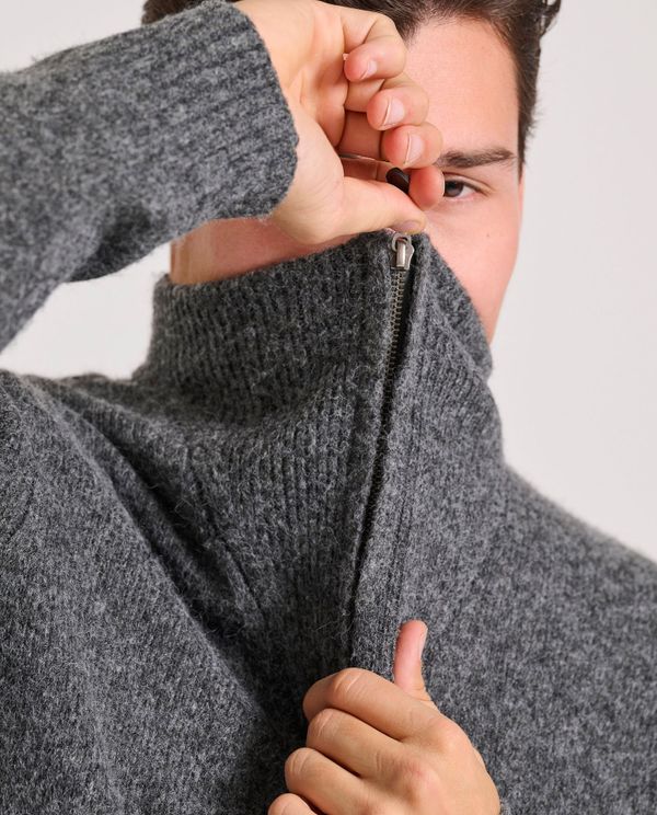 Ανδρικό half-zip πλεκτό πουλόβερ