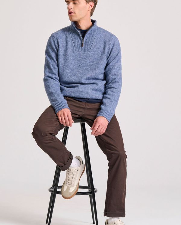 Ανδρικό half-zip πλεκτό πουλόβερ