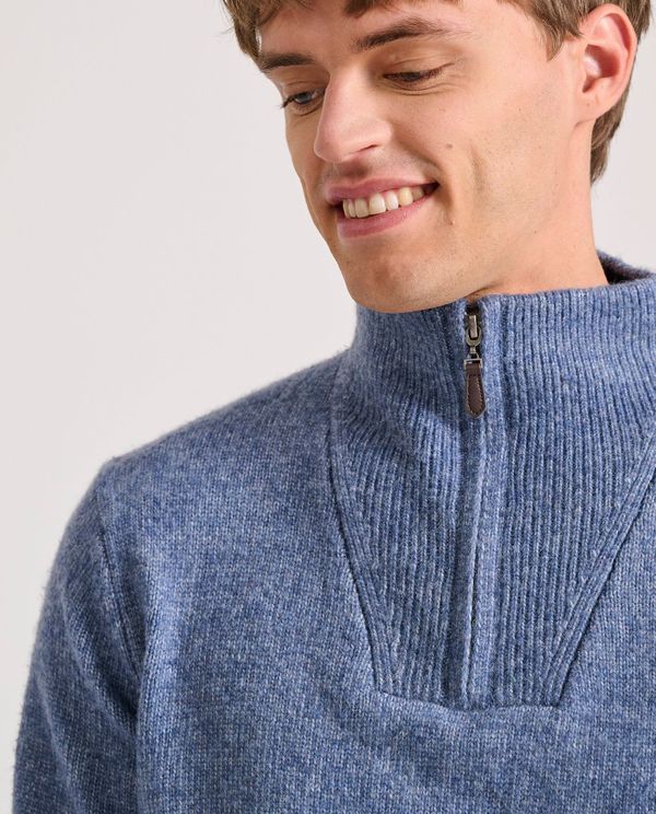 Ανδρικό half-zip πλεκτό πουλόβερ