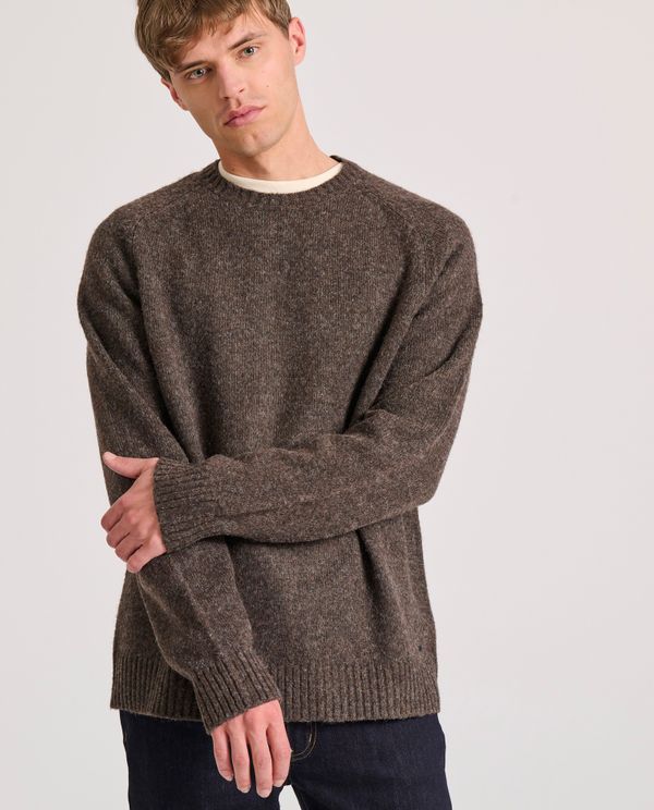 Relaxed fit πλεκτή μπλούζα σε μελανζέ πλέξη