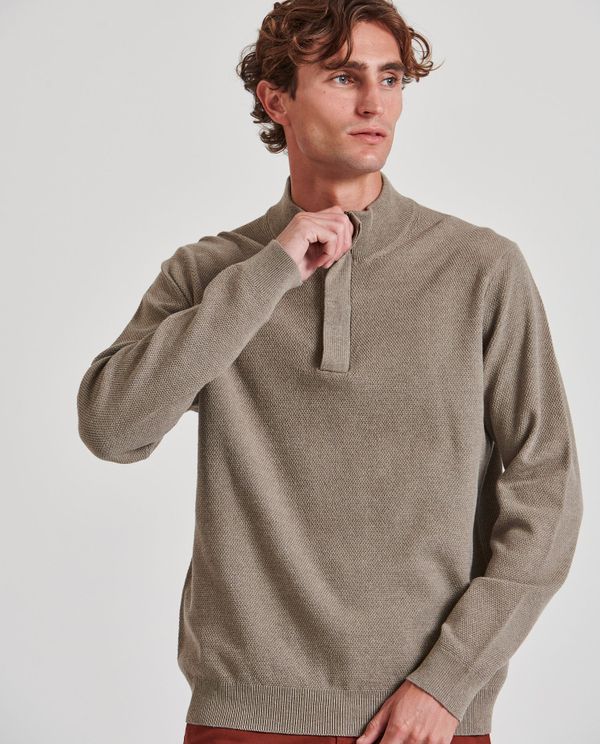 Half-zip πλεκτή μπλούζα με πατιλέτα