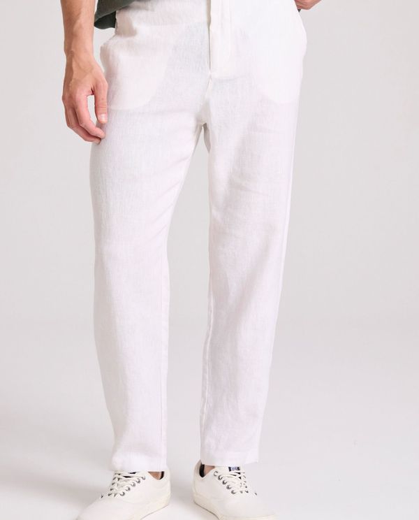Linen blend casual chino παντελόνι