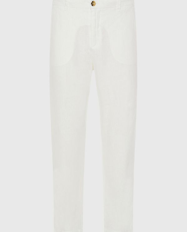 Linen blend casual chino παντελόνι