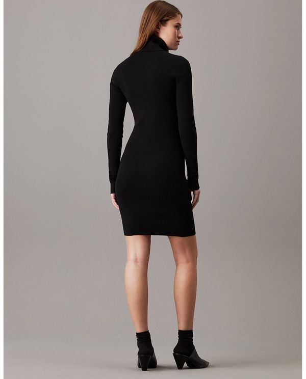Calvin Klein Woven Label Turtleneck Φόρεμα Mini Γυναικείο (J20J224150 BEH)
