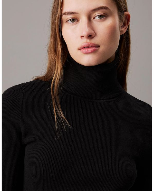 Calvin Klein Woven Label Turtleneck Φόρεμα Mini Γυναικείο (J20J224150 BEH)