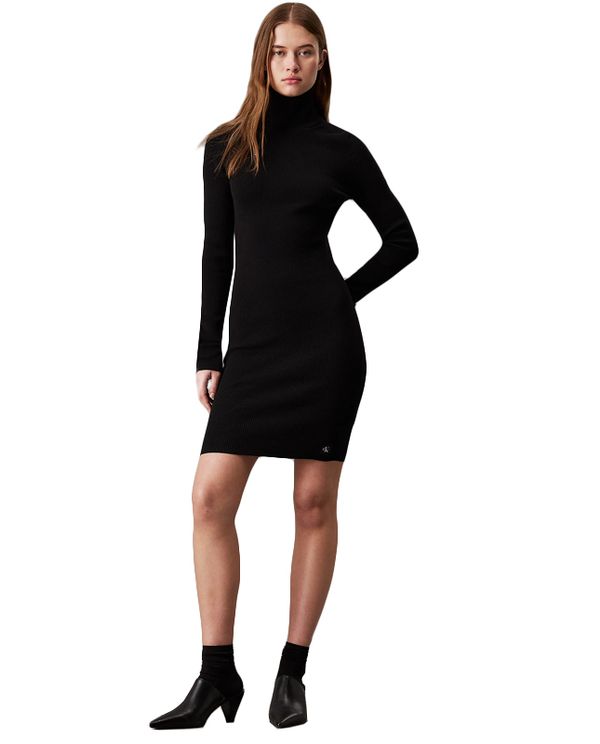 Calvin Klein Woven Label Turtleneck Φόρεμα Mini Γυναικείο (J20J224150 BEH)