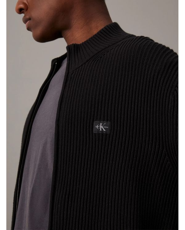 Calvin Klein Ribbed Cotton Zip Up Ζακέτα Πλεκτή Ανδρική (J30J326197 BEH)