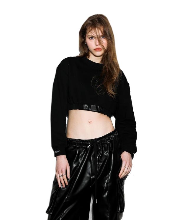 Mwm Crop Top Μακρυμάνικο Γυναικείο (MW071032001 BLACK)