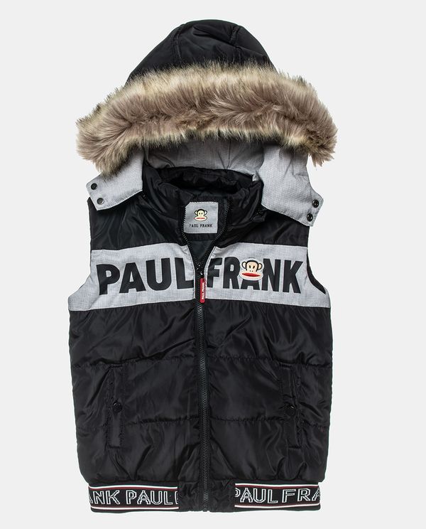 Γιλέκο-μπουφάν Paul Frank με αφαιρούμενη κουκούλα - ΜΑΥΡΟ